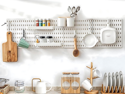 SUNCHHAYA Peg Board, Pegboard for Wall Organizer (White, 56x56 CM)