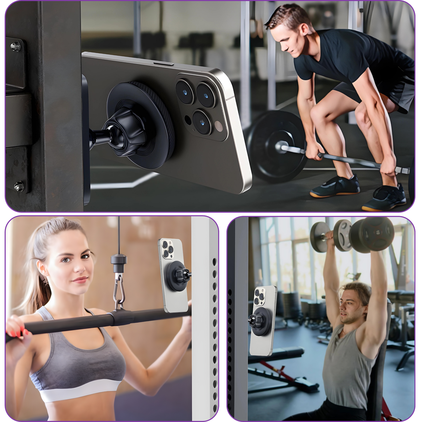 SUNCHHAYA Dual Magnetic Mobile Holder for Gym