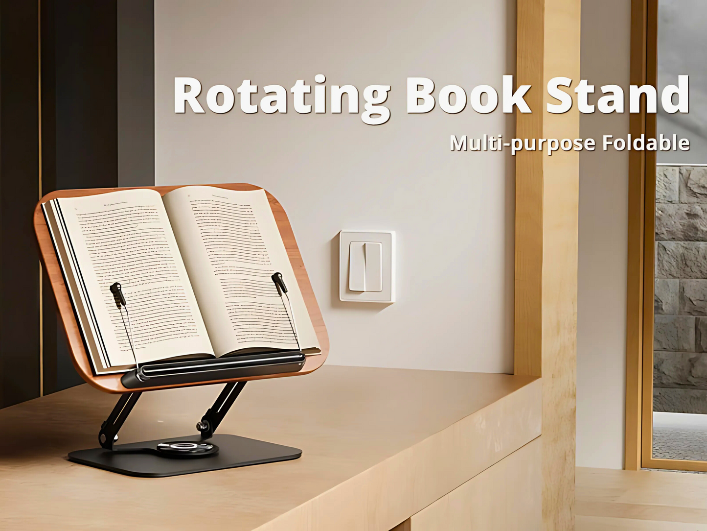 SUNCHHAYA New Book Reading Stand With Adjustable Height-Angle (R51_Brown)