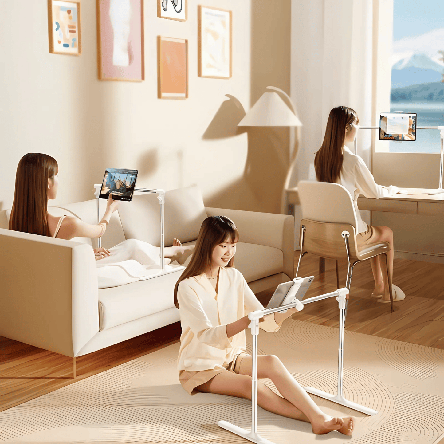 SUNCHHAYA Adjustable Tablet Holder Stand with Long Bed Mount (Tablet Stand)