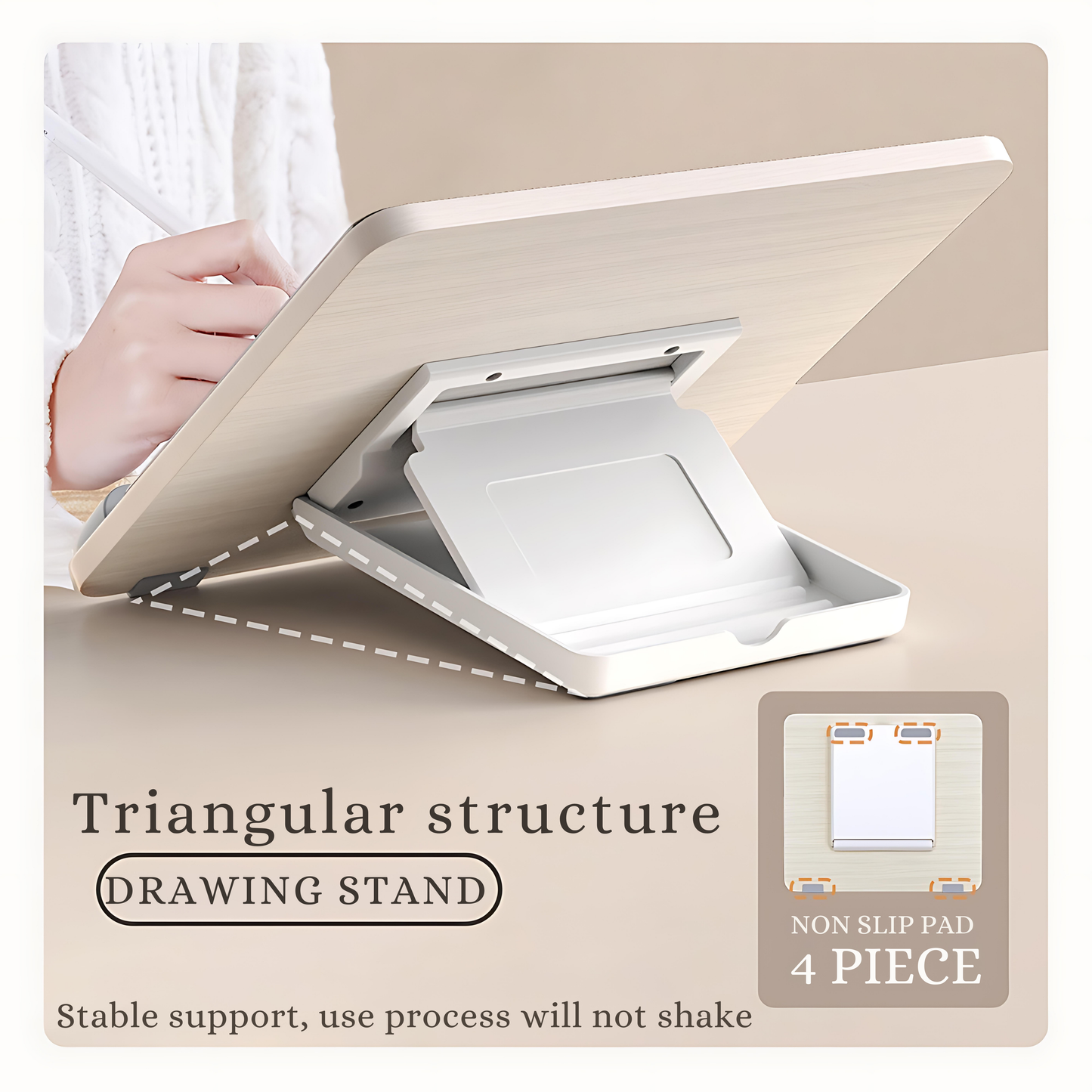 SUNCHHAYA Ipad Stand-Adjustable Reading, Writing & Drawing Stand with Soft Wrist Pad, 4 Pieces Of Silica pads Included (P29)