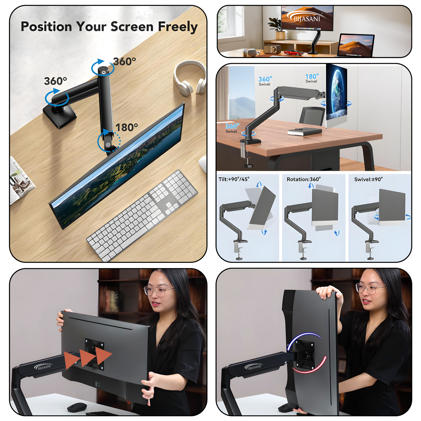 SUNCHHAYA Single Monitor Arm for Desk