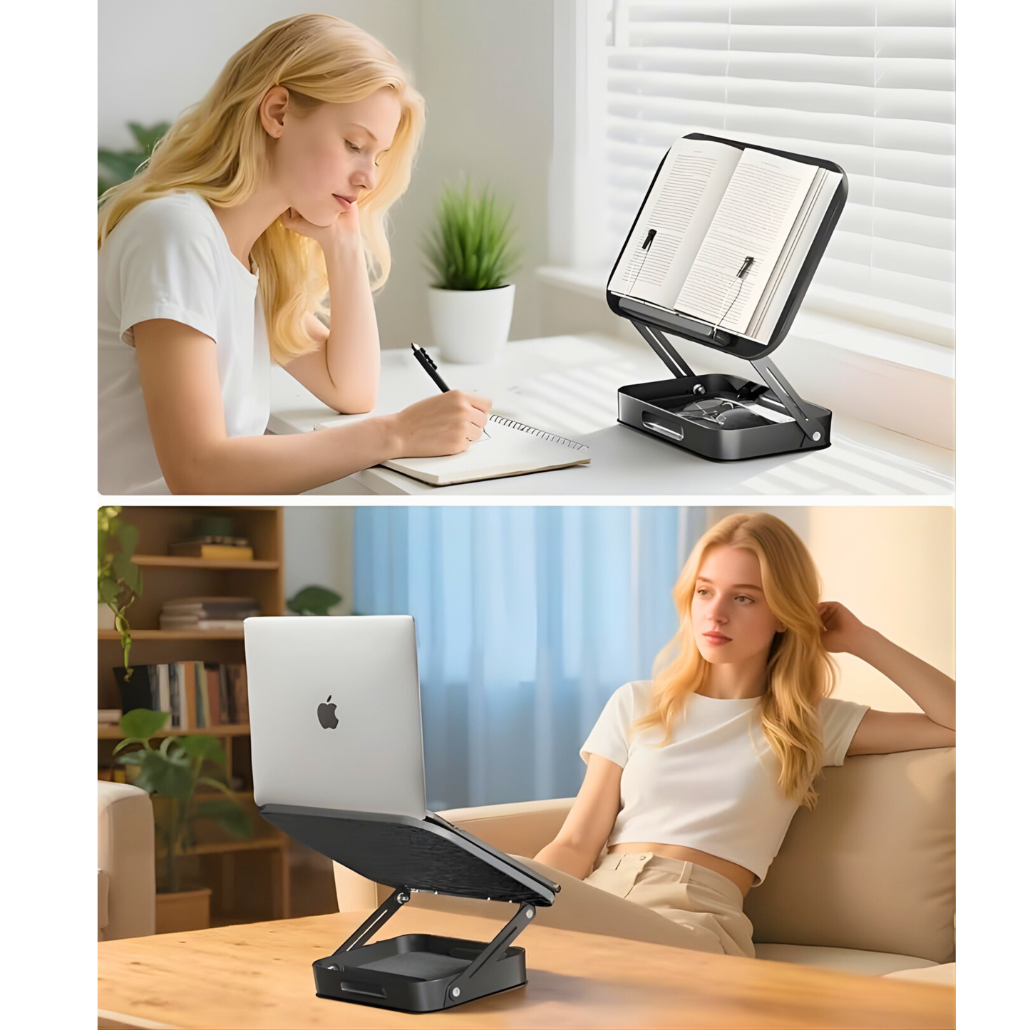SUNCHHAYA Book Reading Stand With Holder Adjustable Height-Angle (R51H)