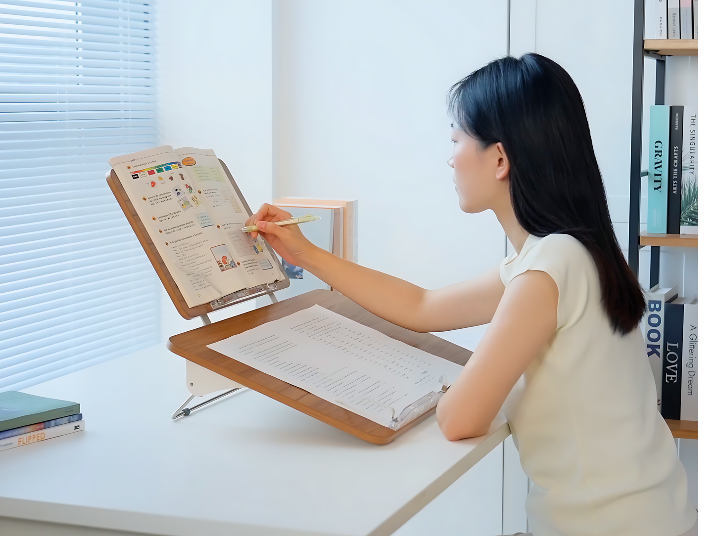 SUNCHHAYA New Dual Reading And Writing Stand With Adjustable Height-Angle (BG-5LW)