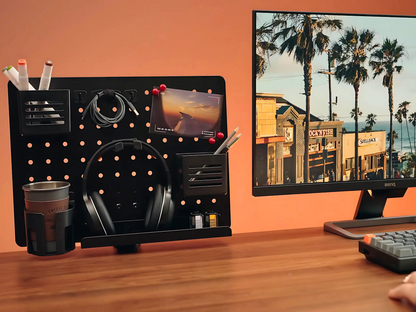 SUNCHHAYA Rotating Metal PegBoard For Table Mount (Metal, 42x40 CM)