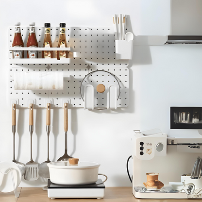 SUNCHHAYA Peg Board, Pegboard for Wall Organizer (White, Size :- 63x42 CM)