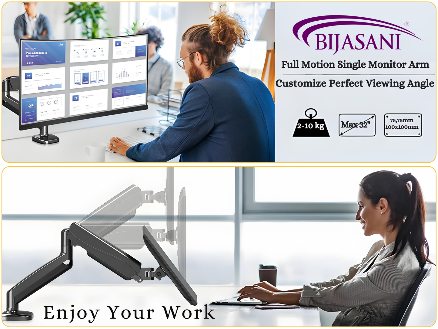 SUNCHHAYA Single Monitor Arm for Desk