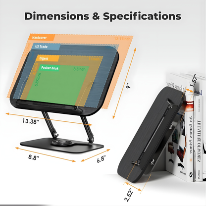 SUNCHHAYA New Book Reading Stand With Adjustable Height-Angle (R51_Black)