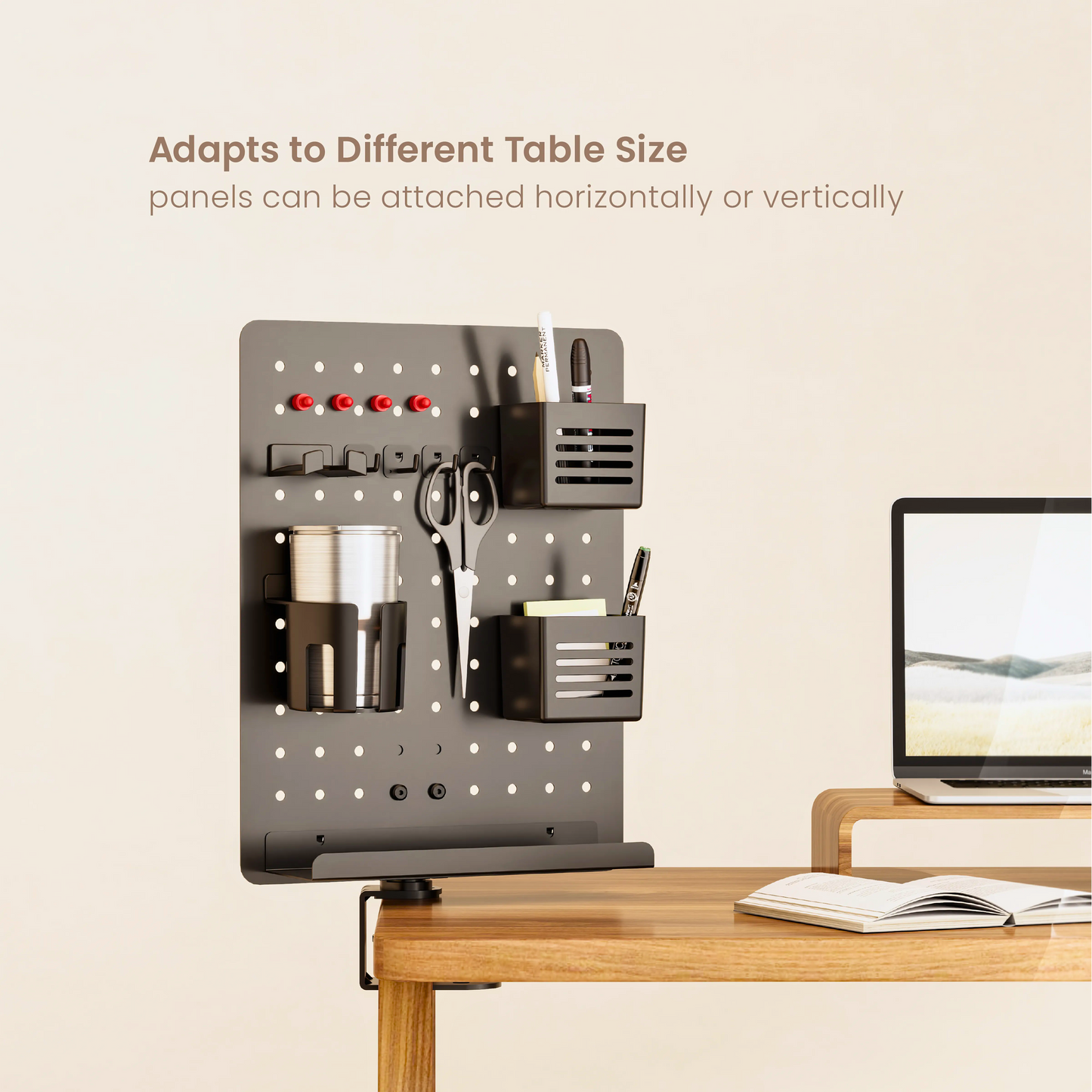 SUNCHHAYA Rotating Metal PegBoard For Table Mount (Metal, 42x40 CM)