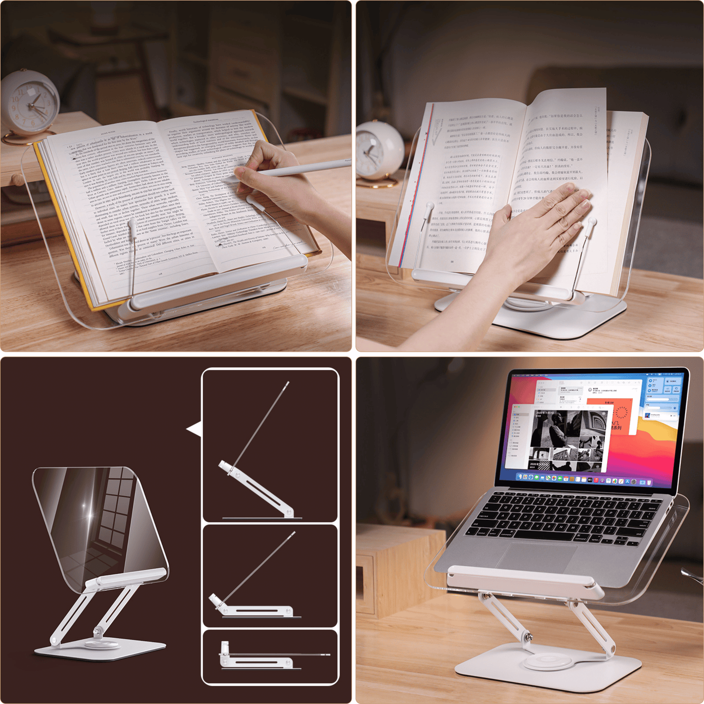 SUNCHHAYA Acrylic Book Reading Stand With Adjustable Height-Angle (R22)