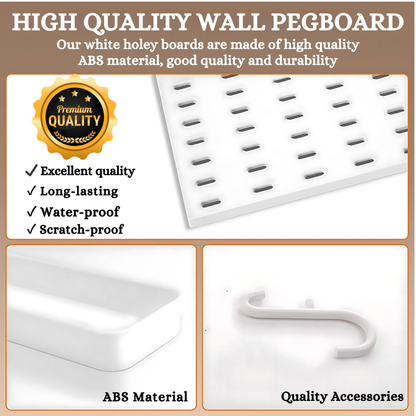 SUNCHHAYA Peg Board, Pegboard for Wall Organizer (White, 56x56 CM)