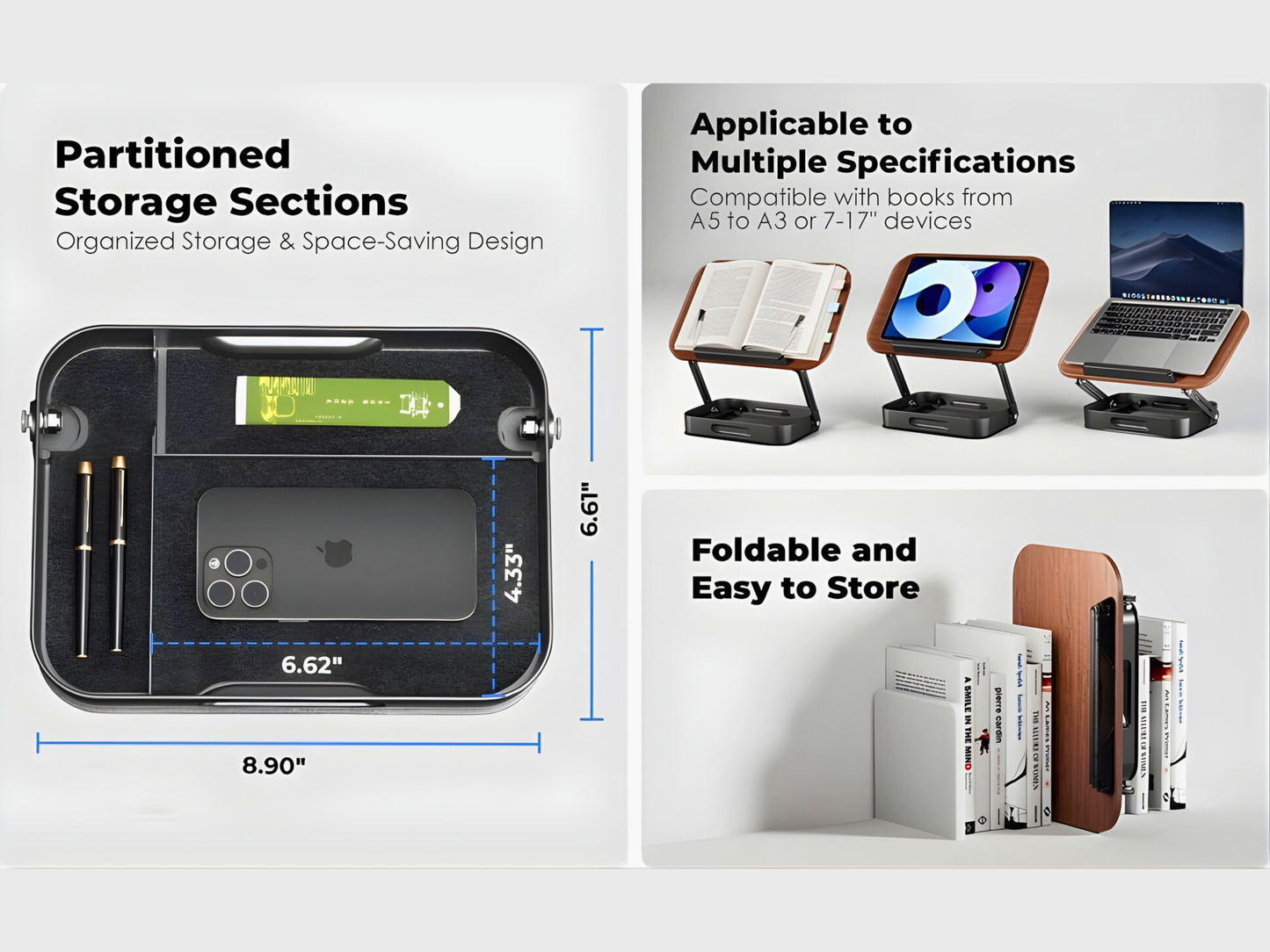 SUNCHHAYA Book Reading Stand With Holder Adjustable Height-Angle (R51H)
