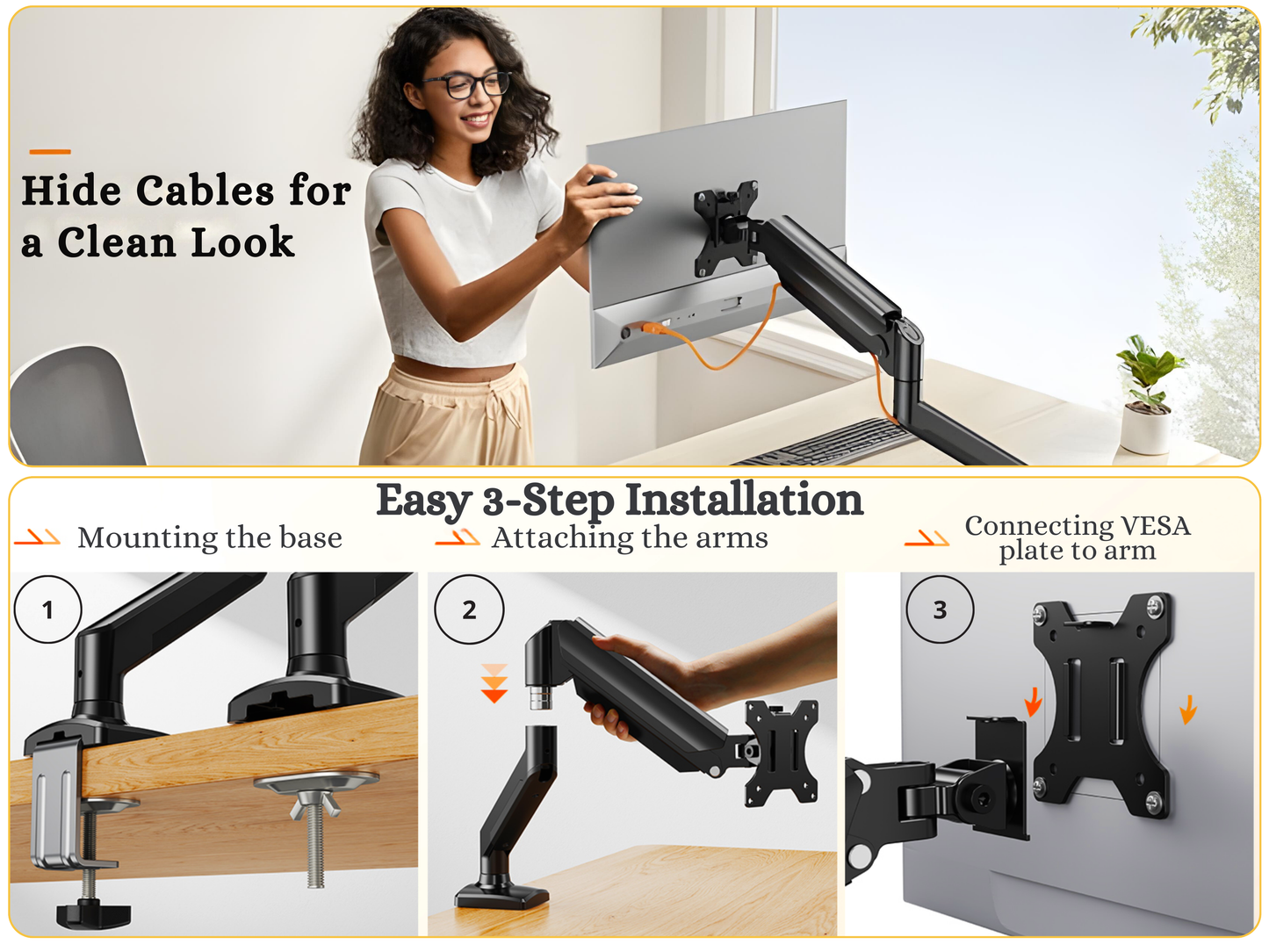 SUNCHHAYA Single Monitor Arm for Desk