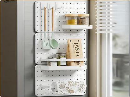 SUNCHHAYA Peg Board, Pegboard for Wall Organizer (White, Size :- 63x42 CM)