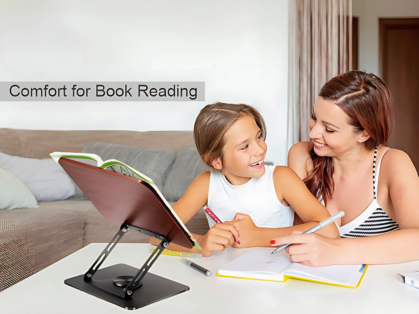 SUNCHHAYA New Book Reading Stand With Adjustable Height-Angle (R51_Brown)