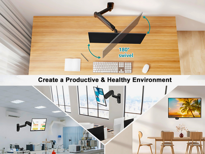 SUNCHHAYA Wall Mounted Arm for Desk, Wall Mounted Monitor Stand