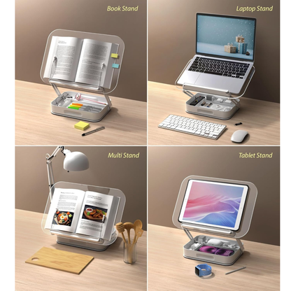 SUNCHHAYA Acrylic Book Reading Stand With Holder Adjustable Height-Angle (R22H)