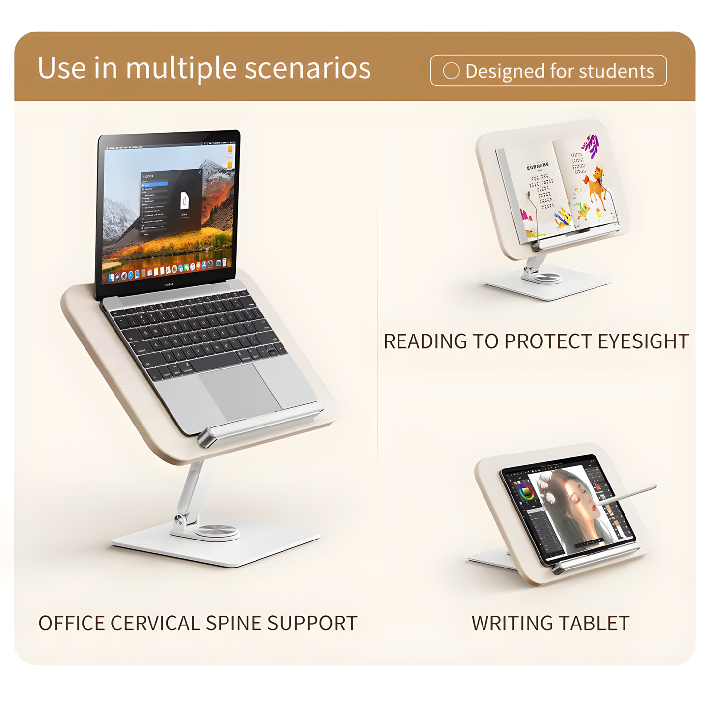 SUNCHHAYA (YD-11) 360° Rotatable Adjustable Book & Laptop Stand