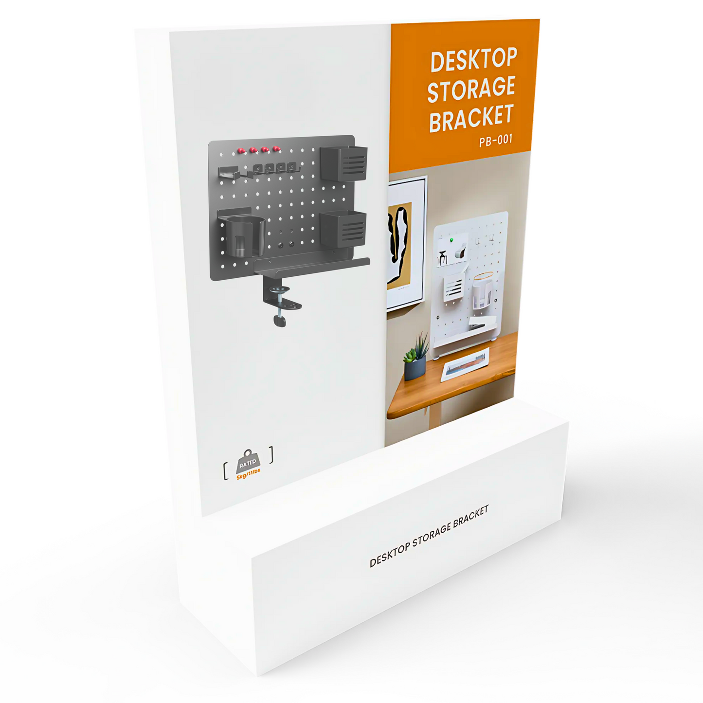 SUNCHHAYA Rotating Metal PegBoard For Table Mount (Metal, 42x40 CM)