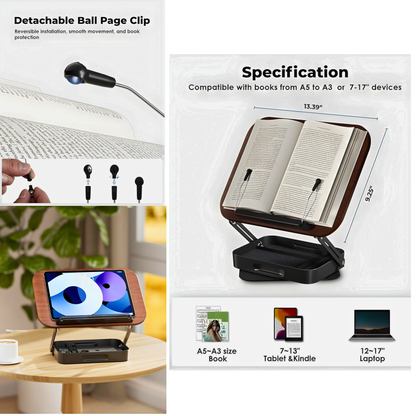 SUNCHHAYA Book Reading Stand With Holder Adjustable Height-Angle (R51H)