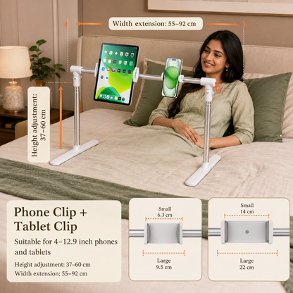 SUNCHHAYA Adjustable Tablet Holder Stand with Long Bed Mount (Tablet-Phone Stand)