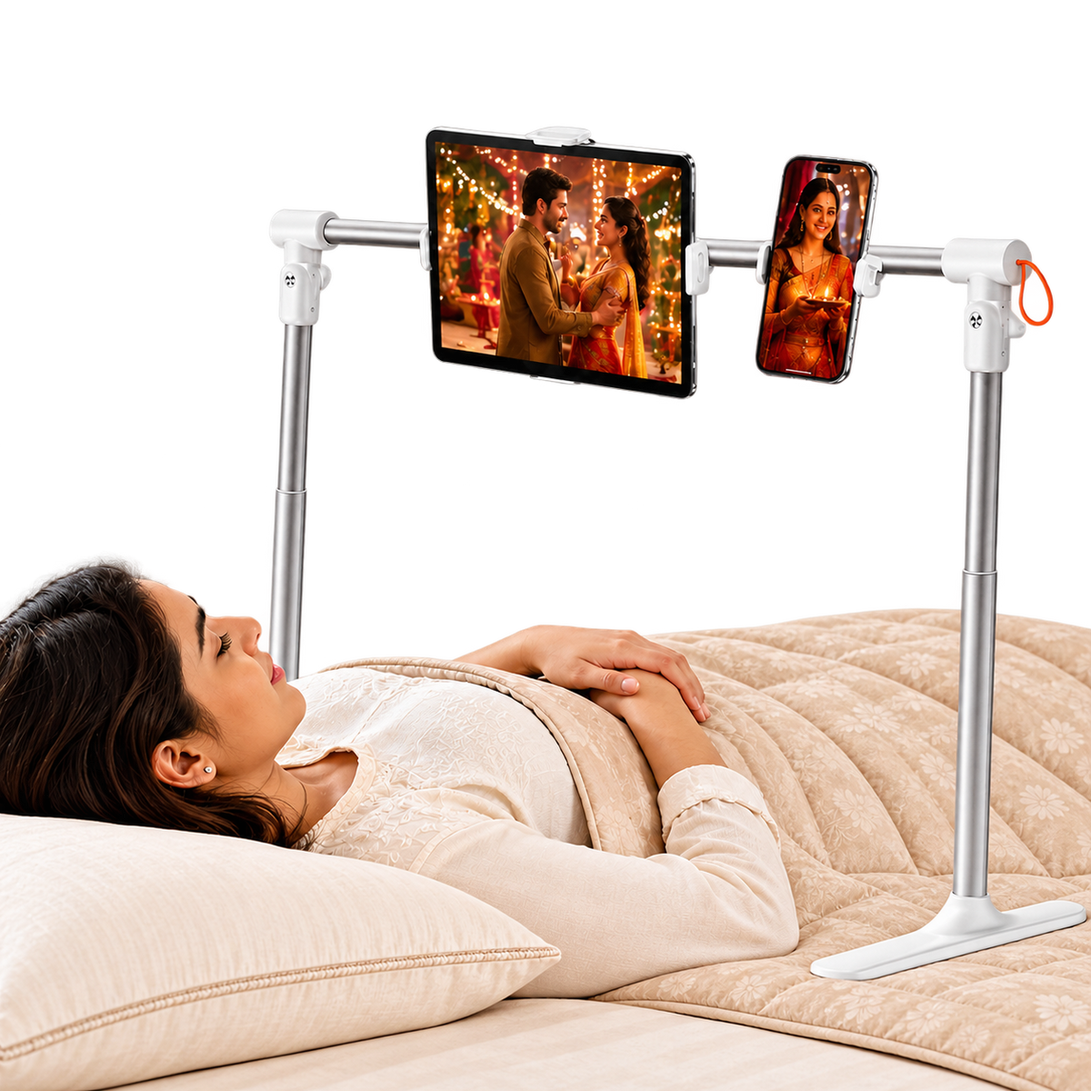 SUNCHHAYA Adjustable Tablet Holder Stand with Long Bed Mount (Tablet-Phone Stand)