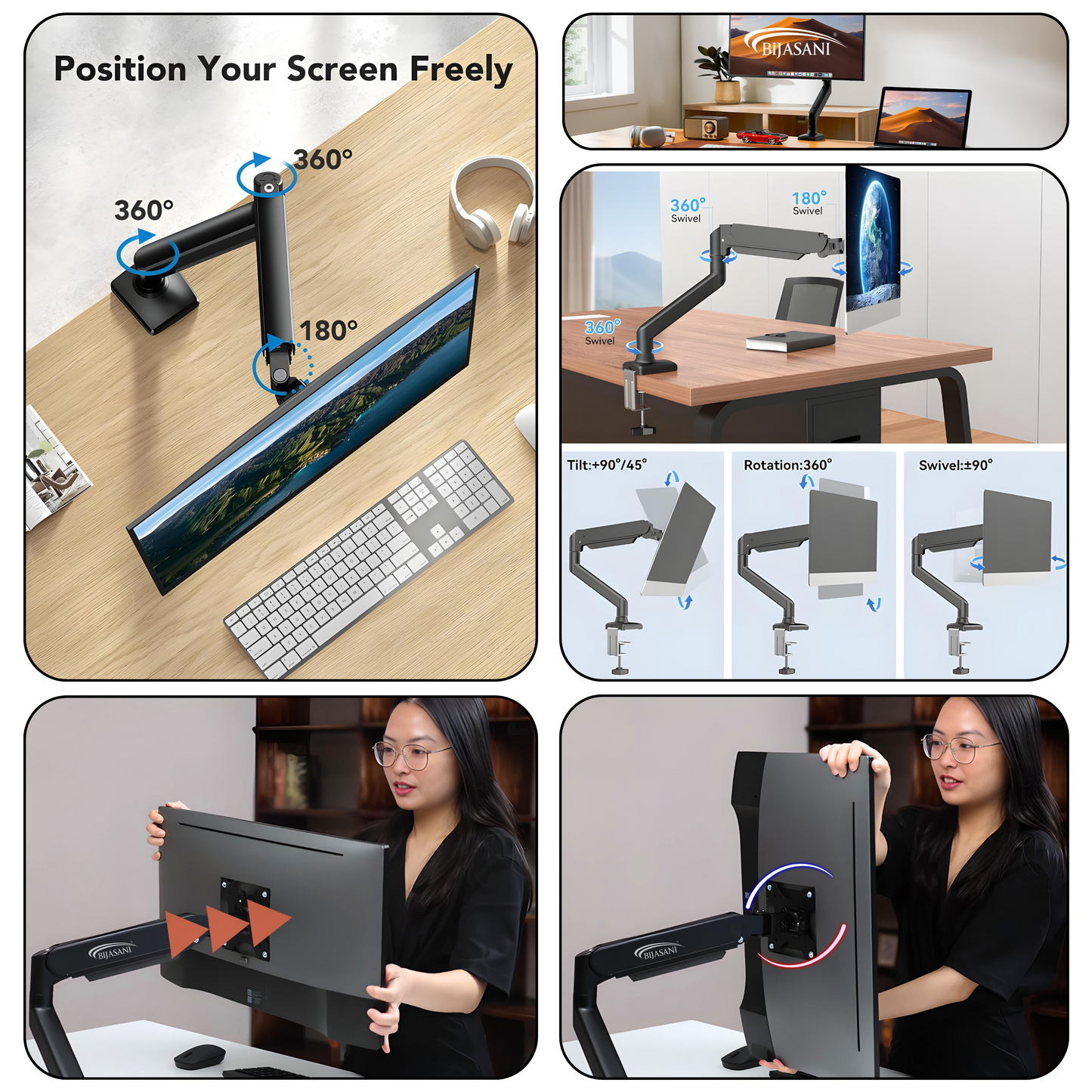 SUNCHHAYA Single Monitor Arm for Desk