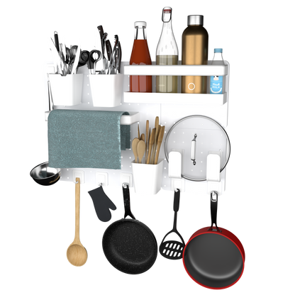 SUNCHHAYA Peg Board, Pegboard for Wall Organizer (White, Size :- 63x42 CM)