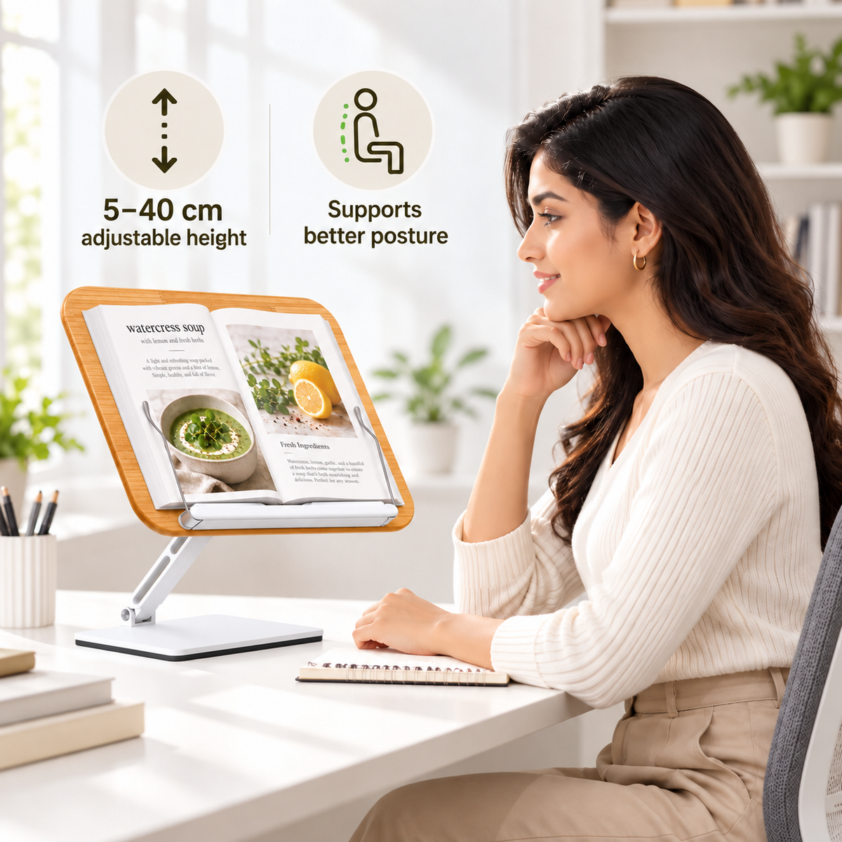 SUNCHHAYA SH-09 Multi-Functioal Book Reading Stand Adjustable Height-Angle
