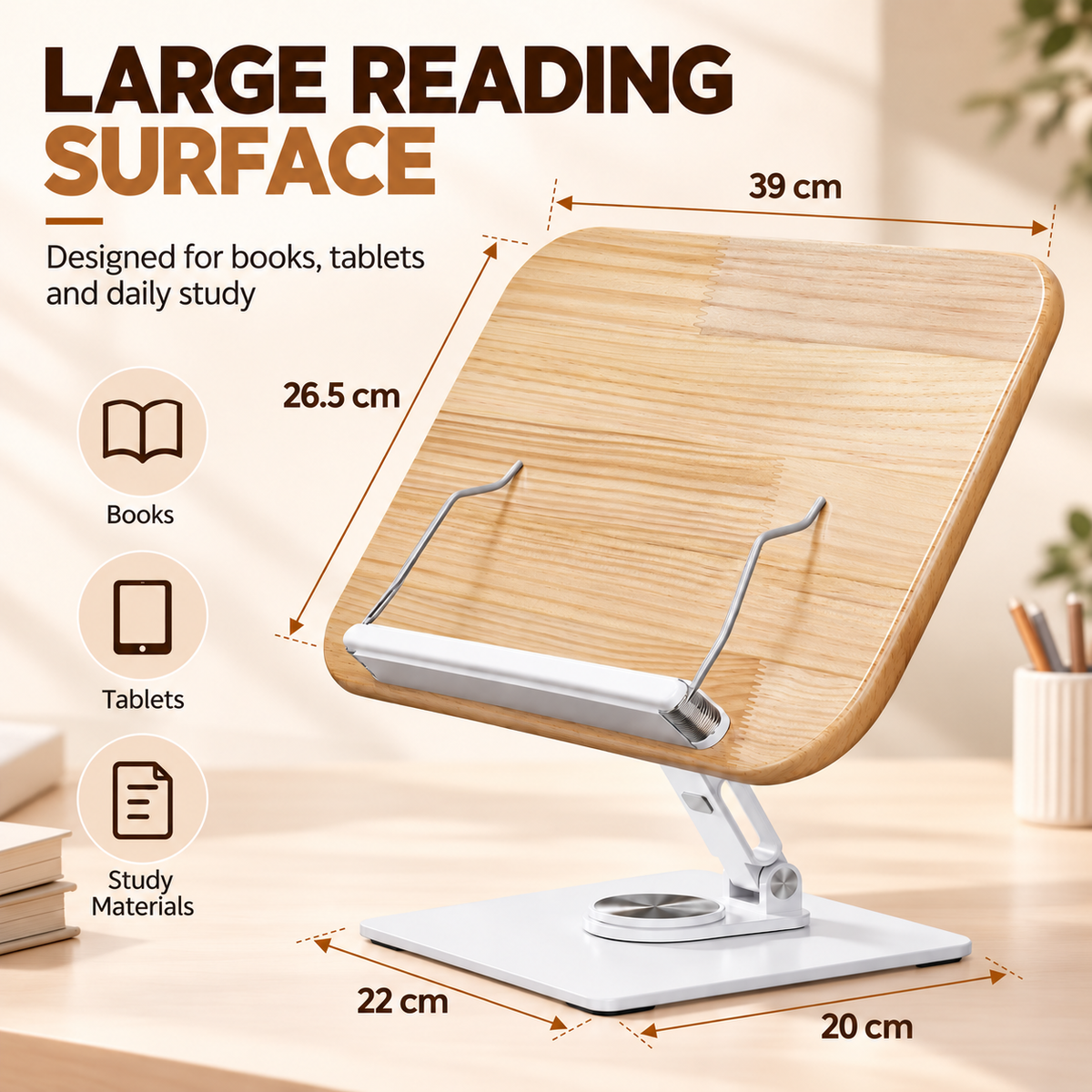 SUNCHHAYA (SH-10) Premium 360° Rotatable Adjustable Book & Laptop Stand