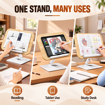 SUNCHHAYA (SH-10) Premium 360° Rotatable Adjustable Book & Laptop Stand