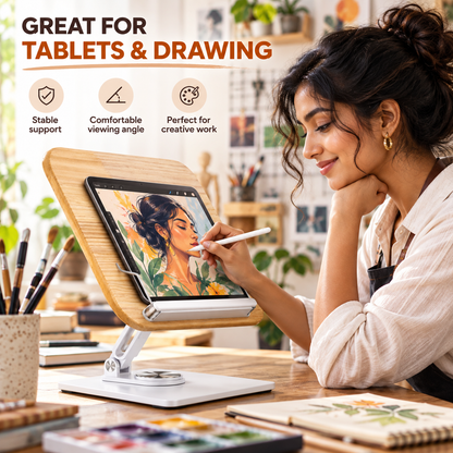 SUNCHHAYA (SH-10) Premium 360° Rotatable Adjustable Book & Laptop Stand
