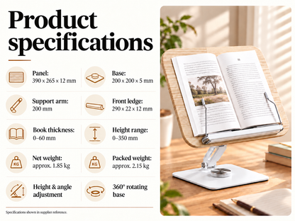 SUNCHHAYA (SH-10) Premium 360° Rotatable Adjustable Book & Laptop Stand