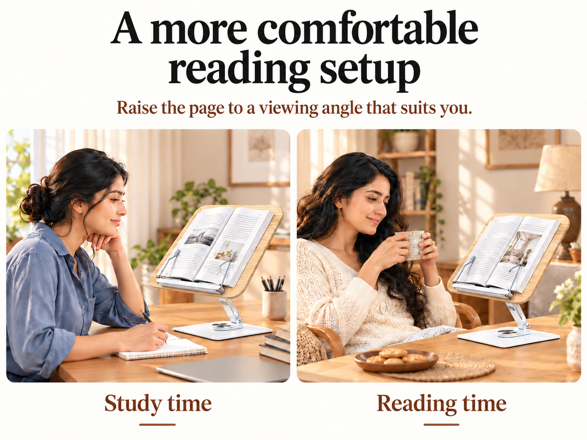 SUNCHHAYA (SH-10) Premium 360° Rotatable Adjustable Book & Laptop Stand