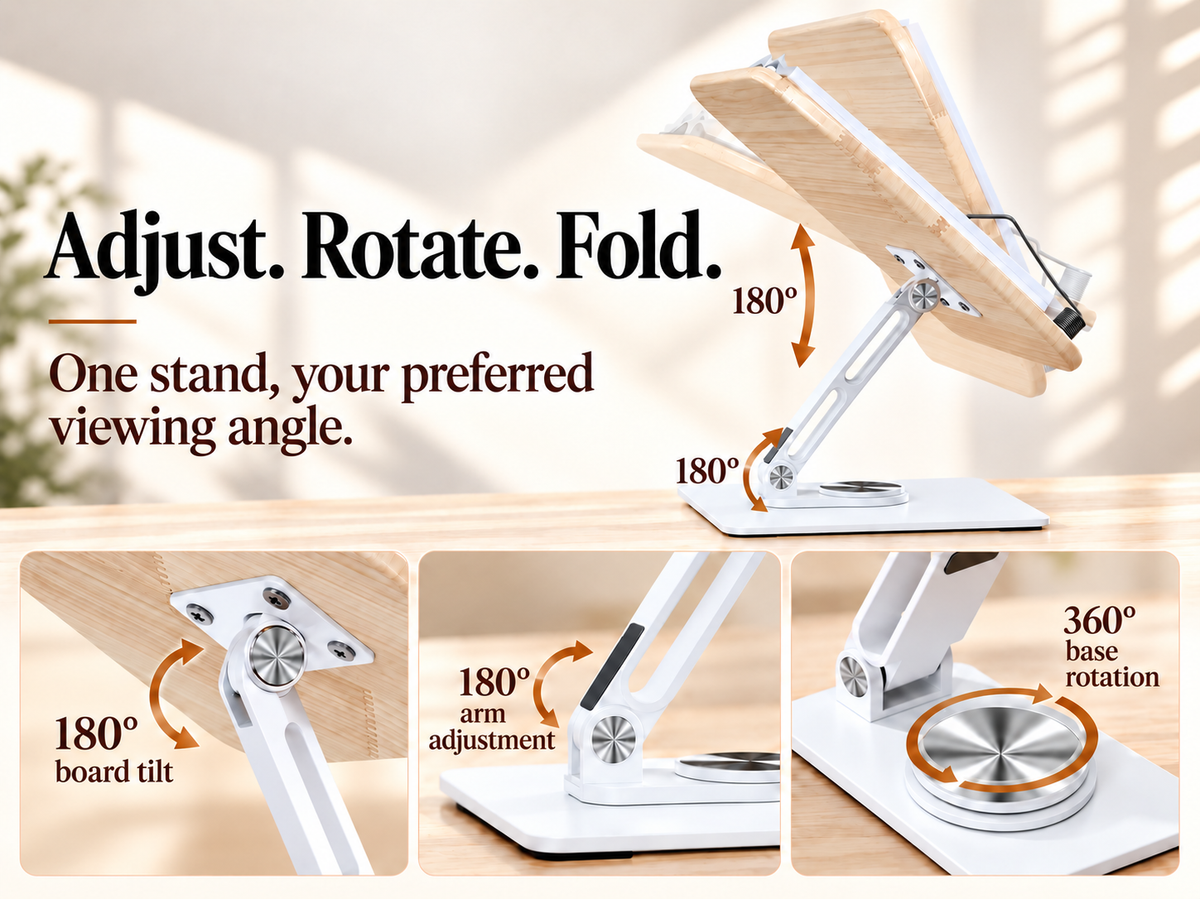 SUNCHHAYA (SH-10) Premium 360° Rotatable Adjustable Book & Laptop Stand