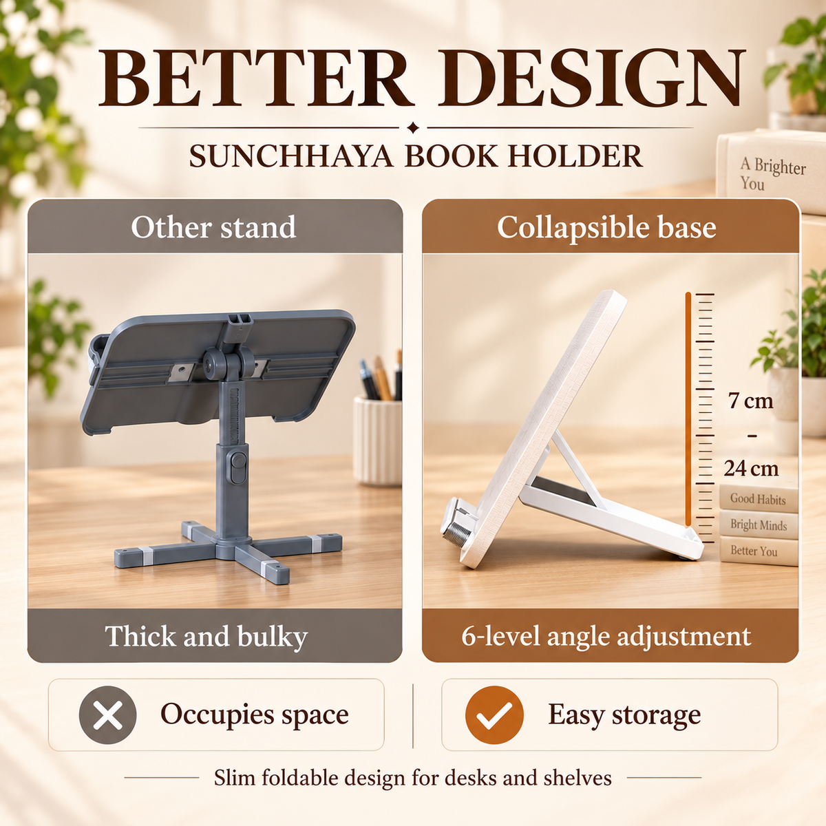 SUNCHHAYA New Book Reading Stand With Adjustable Angle (YD-12)