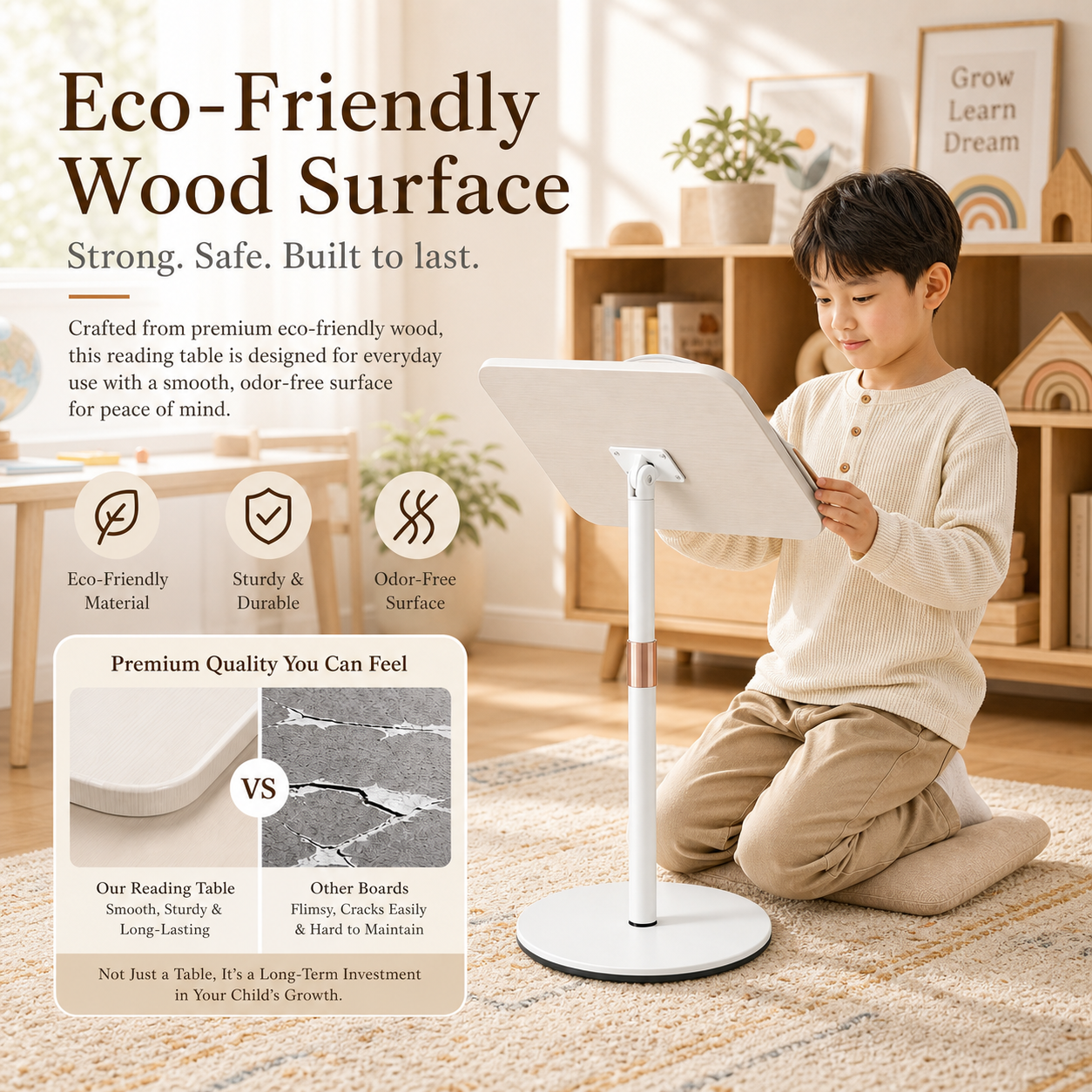 SUNCHHAYA [ YD-17 (68 CM) ] Book Stand for Reading, Music, Writing, Painting Stand Adjustable Height-Angle with Extra Height