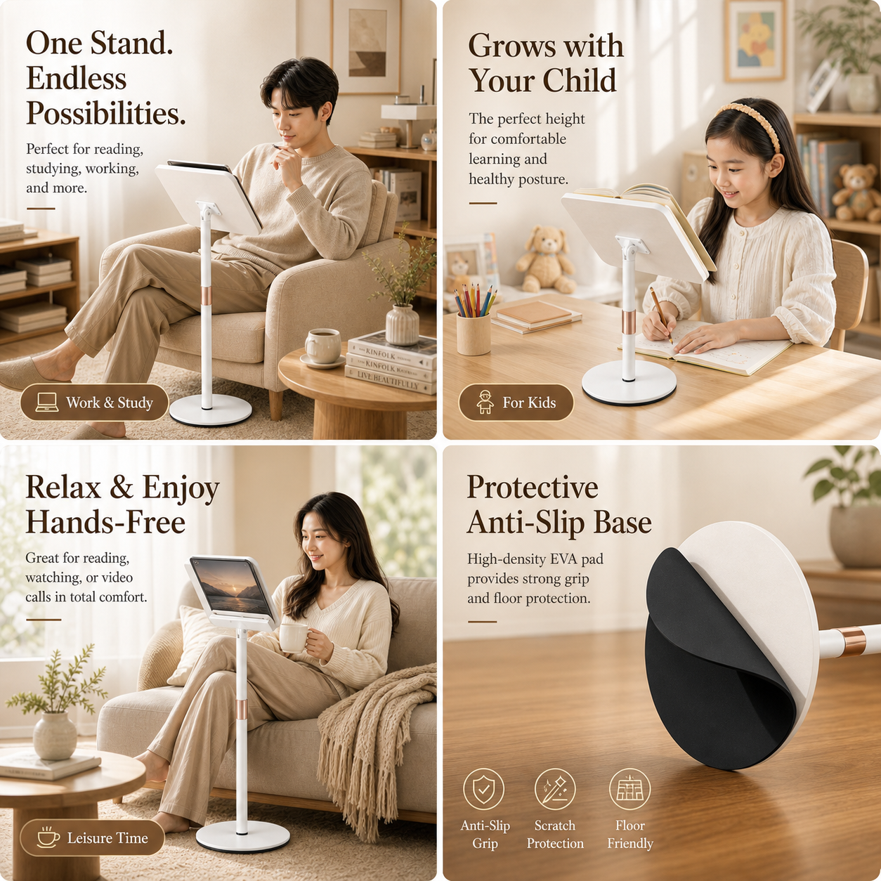 SUNCHHAYA [ YD-17 (68 CM) ] Book Stand for Reading, Music, Writing, Painting Stand Adjustable Height-Angle with Extra Height