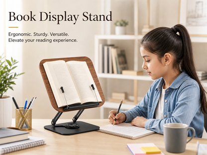 SUNCHHAYA New Book Reading Stand With Adjustable Height-Angle (R51_Brown)
