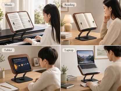 SUNCHHAYA New Book Reading Stand With Adjustable Height-Angle (R51_Brown)