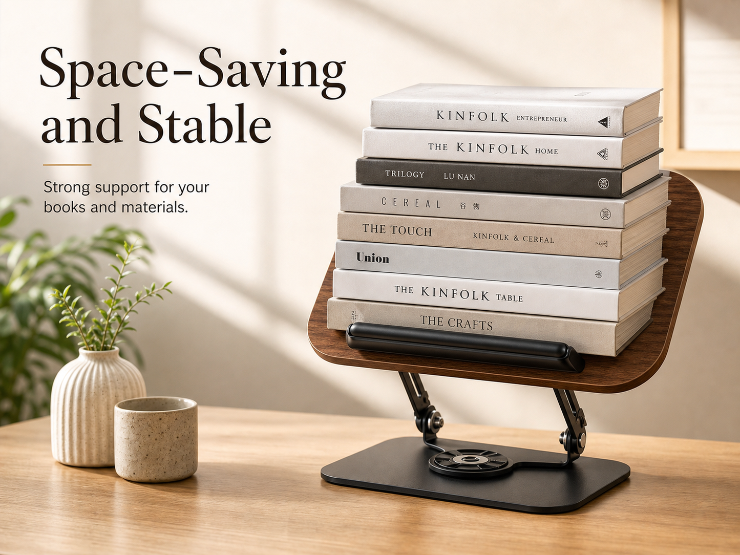 SUNCHHAYA New Book Reading Stand With Adjustable Height-Angle (R51_Brown)
