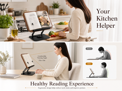 SUNCHHAYA New Book Reading Stand With Adjustable Height-Angle (R51_Brown)