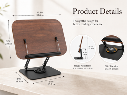 SUNCHHAYA New Book Reading Stand With Adjustable Height-Angle (R51_Brown)