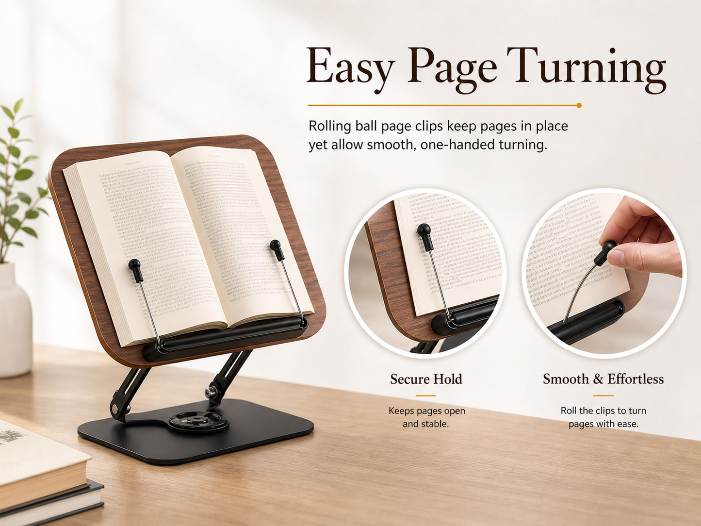 SUNCHHAYA New Book Reading Stand With Adjustable Height-Angle (R51_Brown)