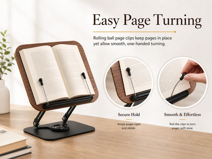 SUNCHHAYA New Book Reading Stand With Adjustable Height-Angle (R51_Brown)