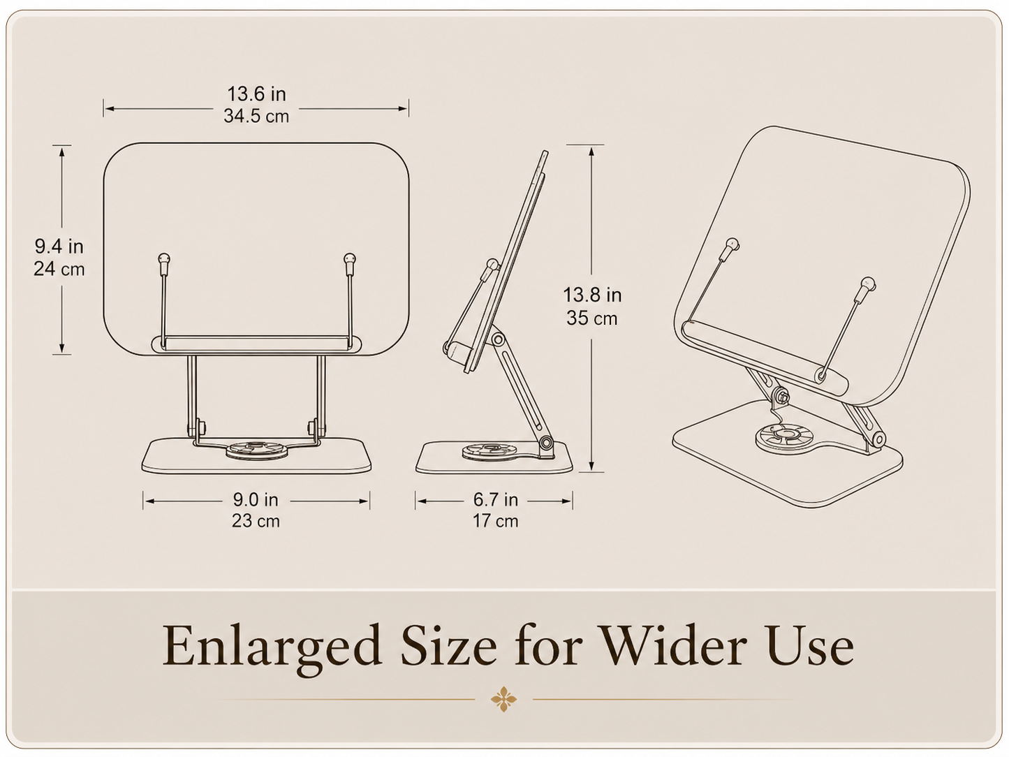 SUNCHHAYA New Book Reading Stand With Adjustable Height-Angle (R51_Brown)