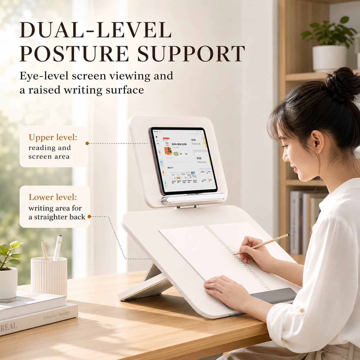 SUNCHHAYA YD-13S_PRO New Dual Reading And Writing Stand With Adjustable Height-Angle