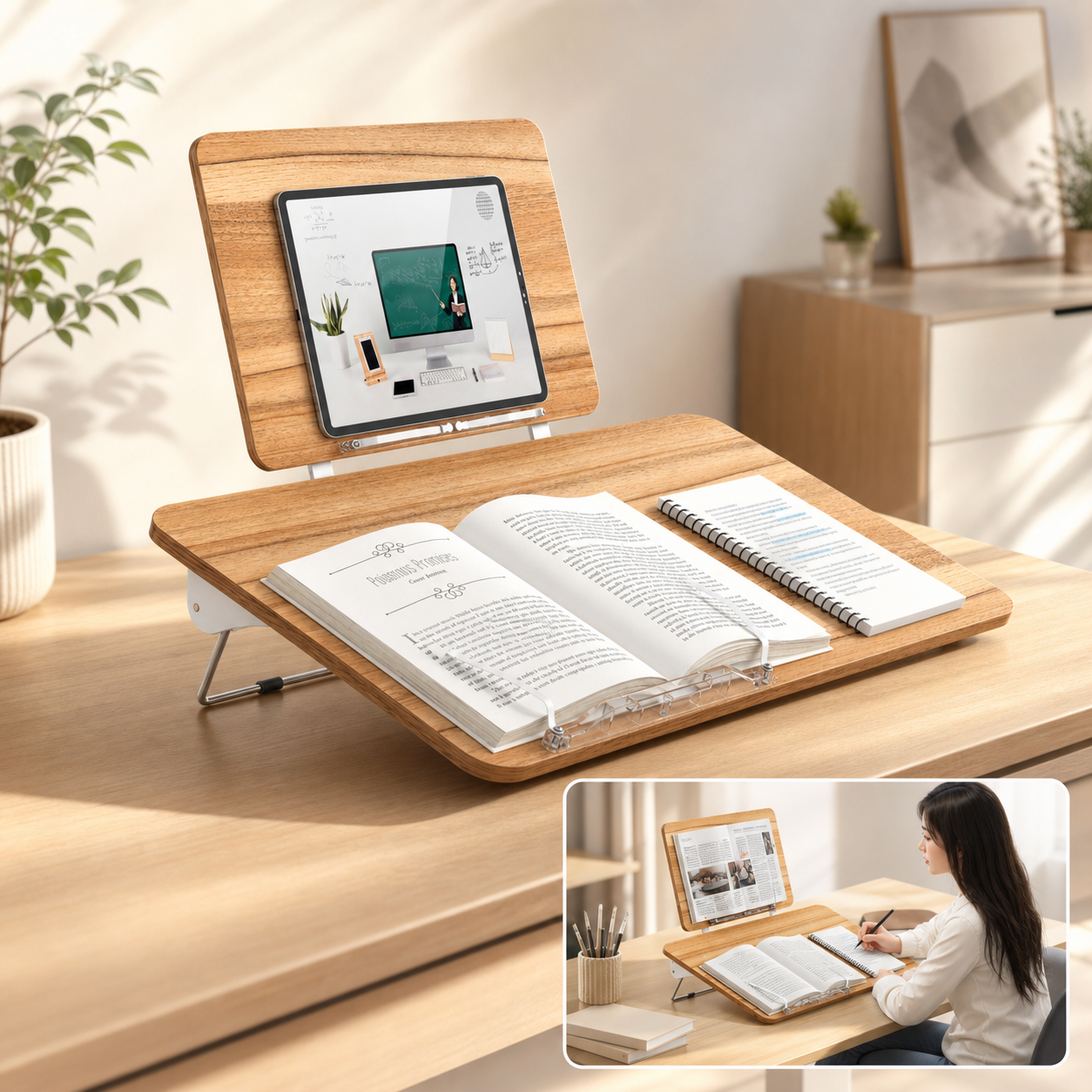 SUNCHHAYA BG-5LW New Dual Reading And Writing Stand With Adjustable Height-Angle