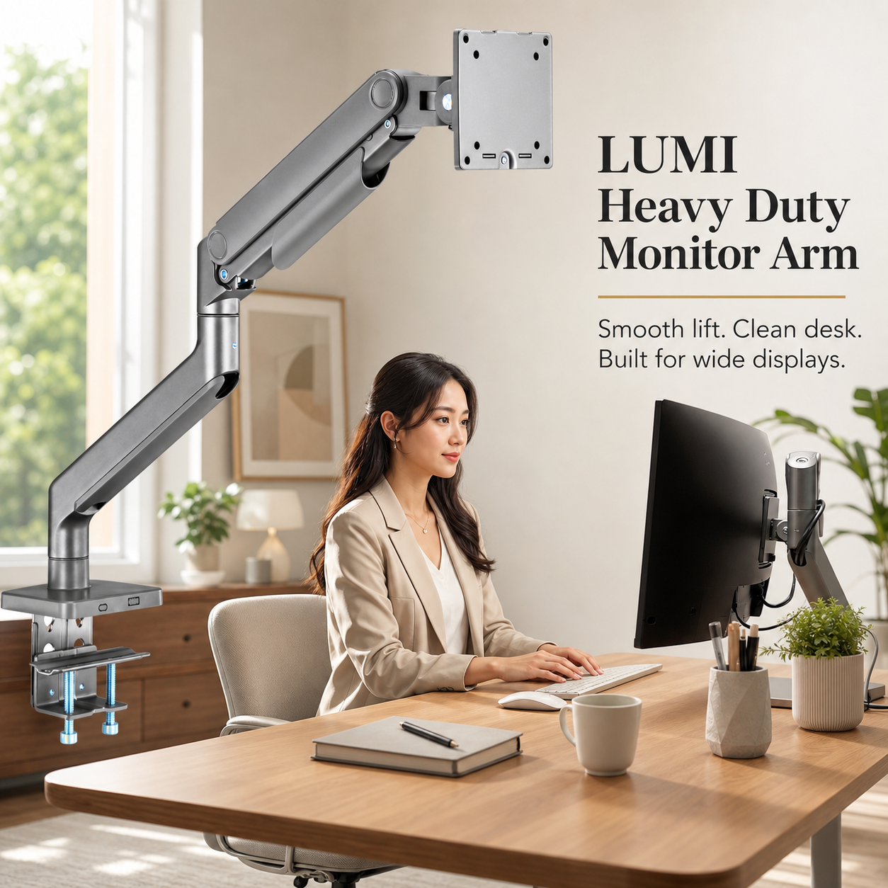 SUNCHHAYA Heavy Duty Monitor Arm for Desk