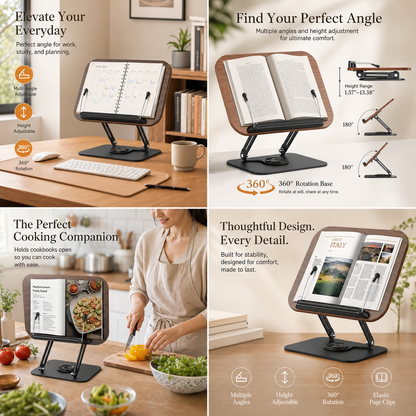 SUNCHHAYA New Book Reading Stand With Adjustable Height-Angle (R51_Brown)